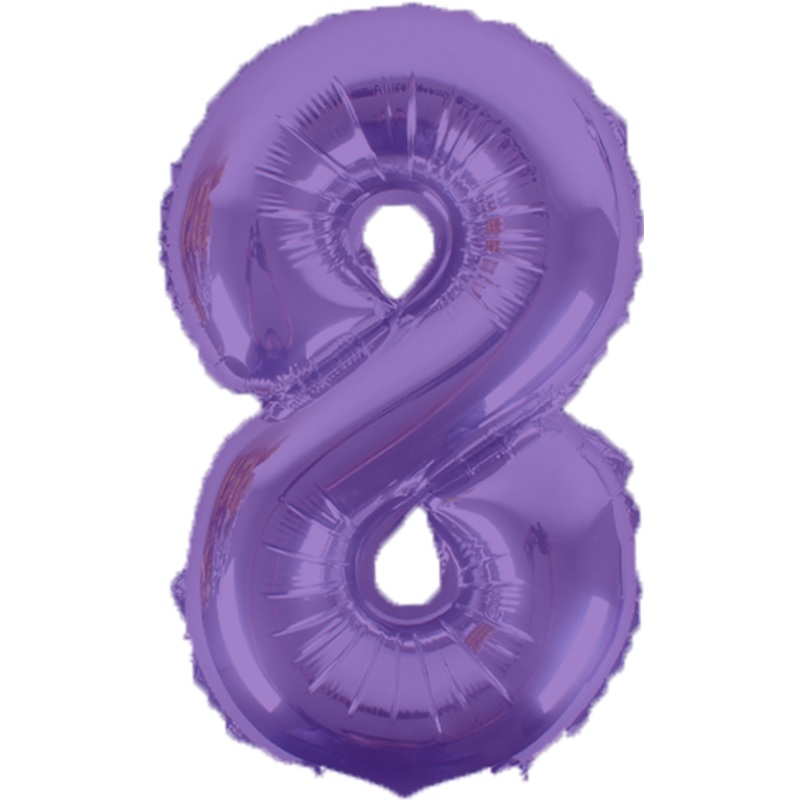 Purple Number 8 16 Balloon