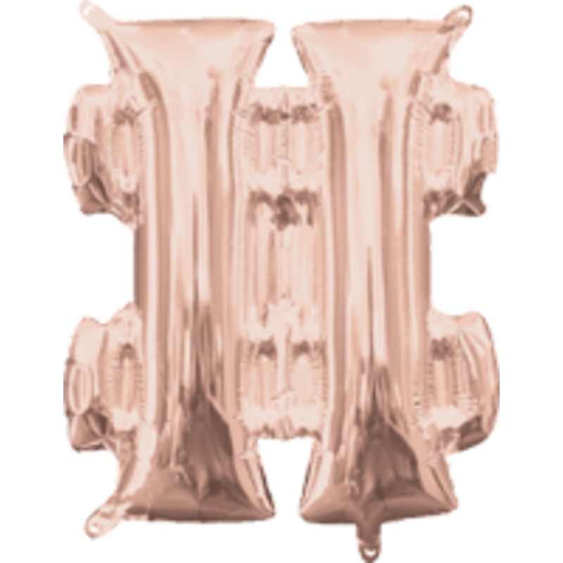 Rose Gold Hashtag Pound Symbol # 16" Balloon