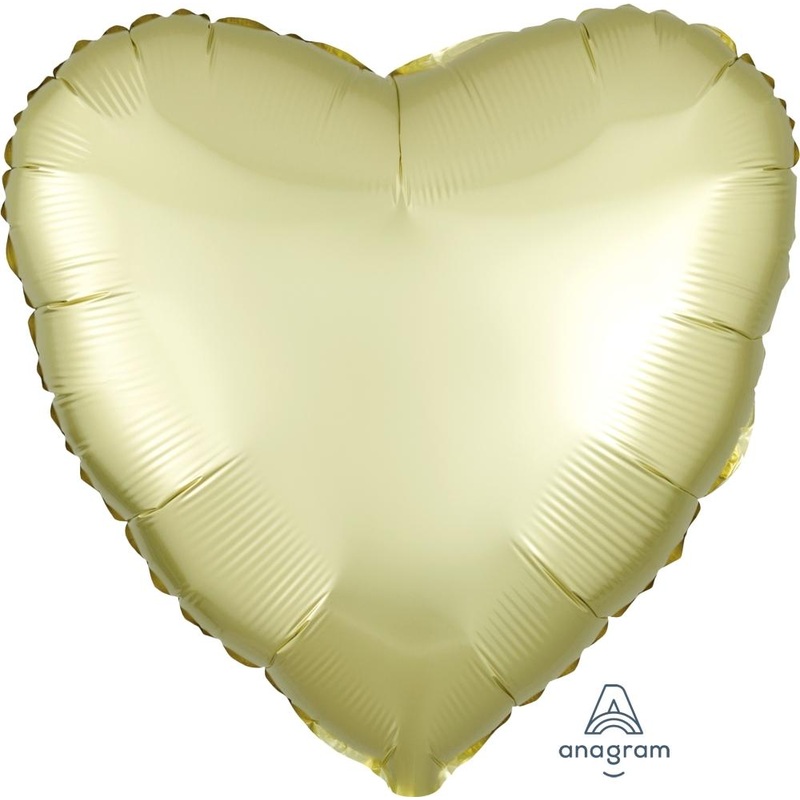 Satin Luxe Pastel Yellow Heart 18 Balloon