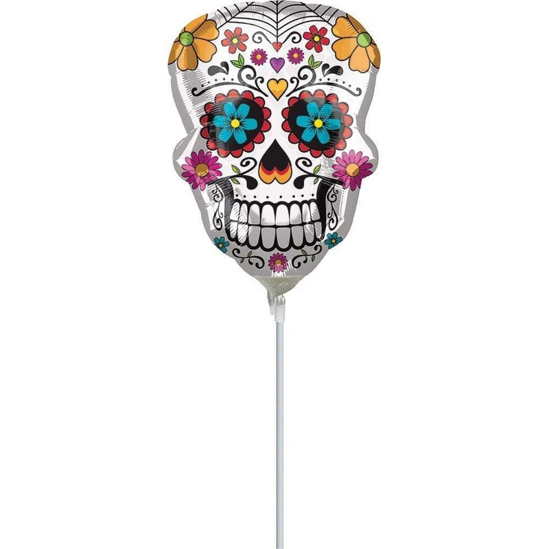 Sugar Skull 14 Mini Shape Balloon (requires heat-sealing)