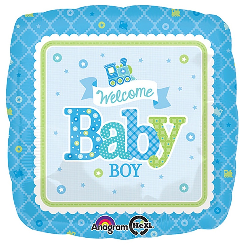 Welcome Baby Boy Train 18 Balloon