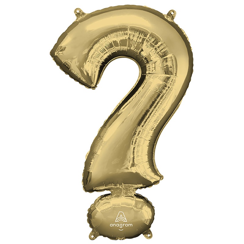 White Gold Question Mark ? Symbol 34 Balloon