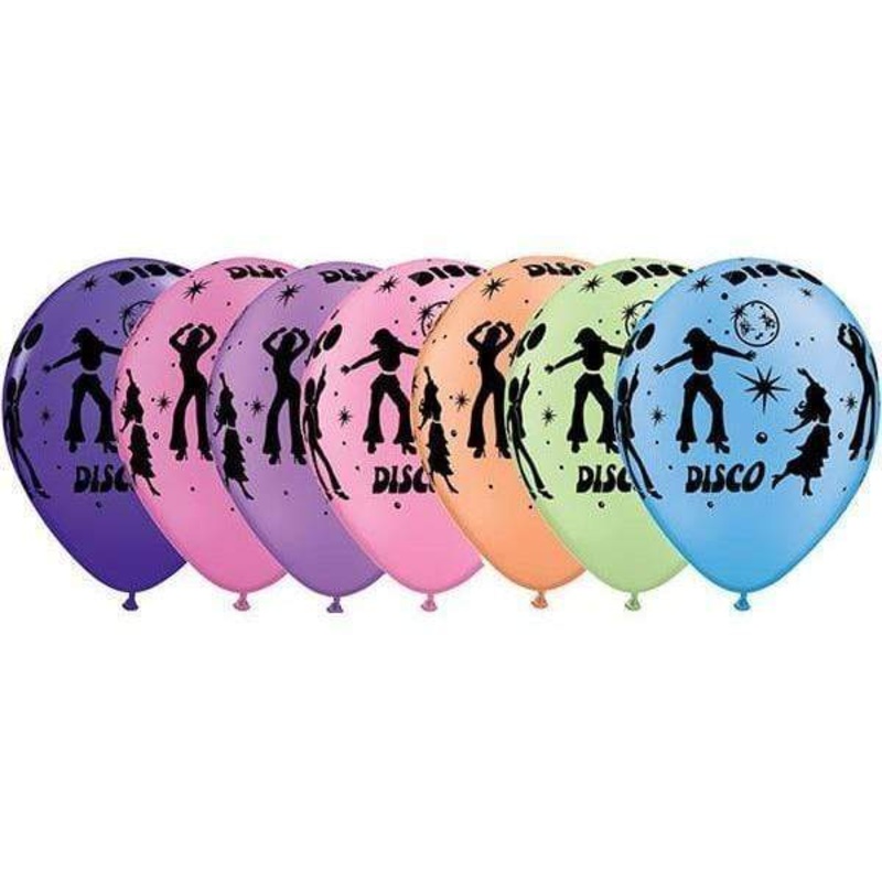 11 Disco Dance Neon Latex Balloons (50 Count)