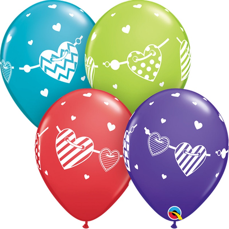 Banner Hearts 11 Latex Balloons (50 count)