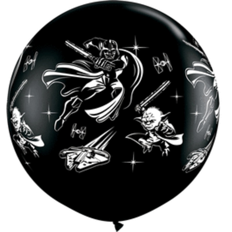 Black Star Wars Darth Vader/Yoda 3 Latex Balloons (2 count)
