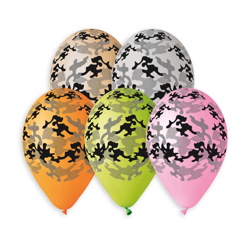Camouflage Assortment Printed 13 Latex Balloons (50 count)