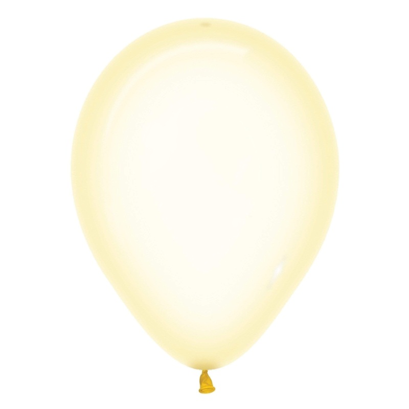 Crystal Pastel Yellow 5 Latex Balloons (100)