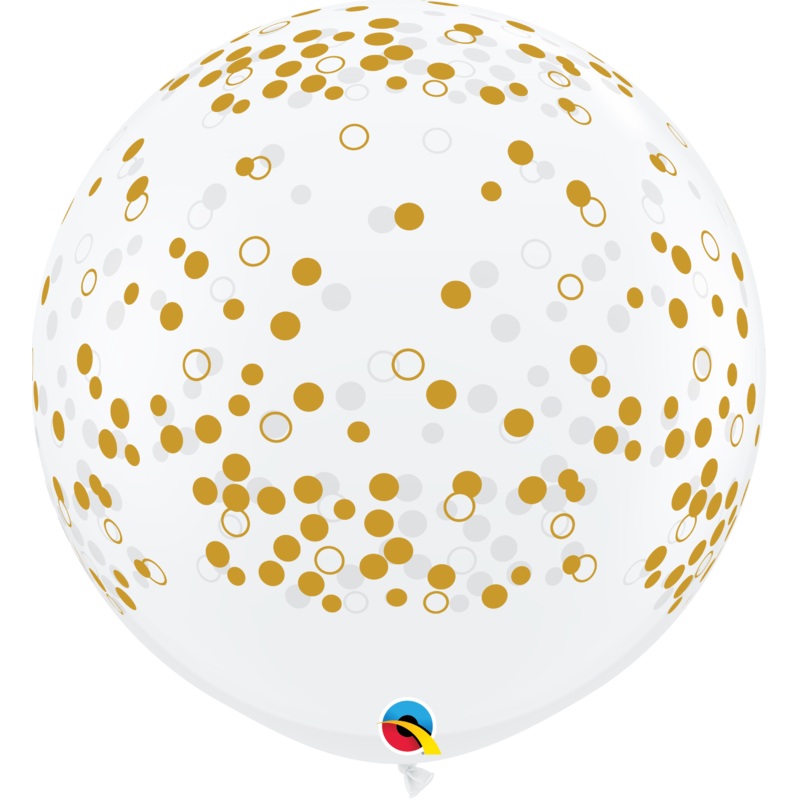 Diamond Clear Confetti Dots-A-Round 36 Latex Balloons (2 count)