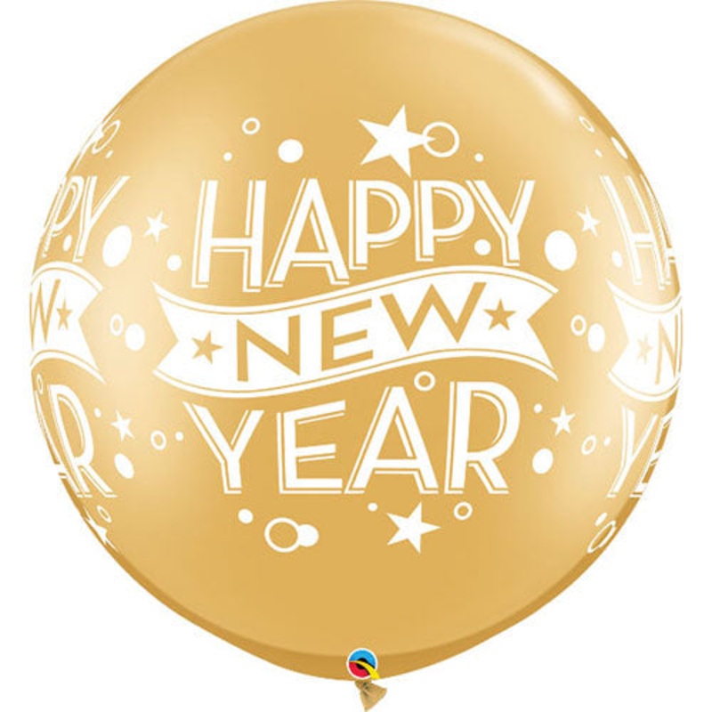 Gold New Year Confetti Dots 30 Balloon