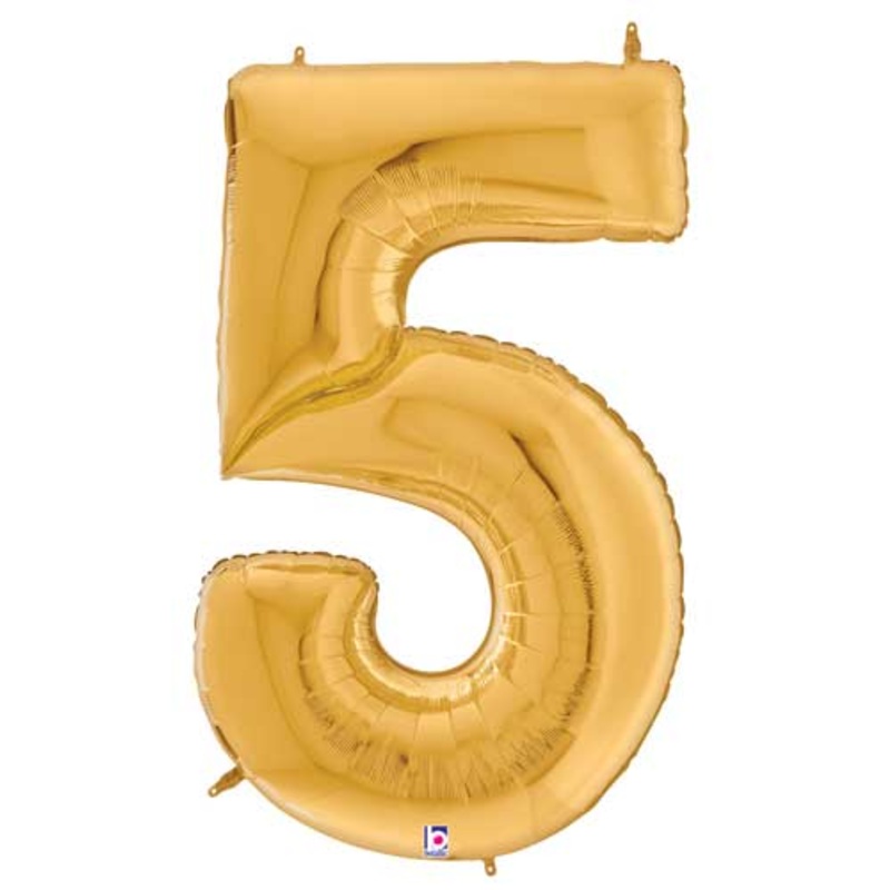 Gold Number 5 53 Balloon