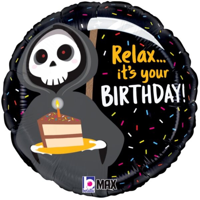 Grim Reaper Happy Birthday 18 Balloon