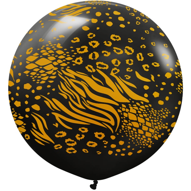 Kalisan Safari Mutant - Black W/ Gold Ink 24 Latex Balloon