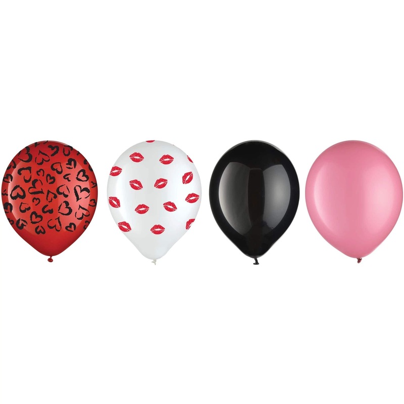 Kisses and Hearts Assortment 12 Latex Balloons (15 count)