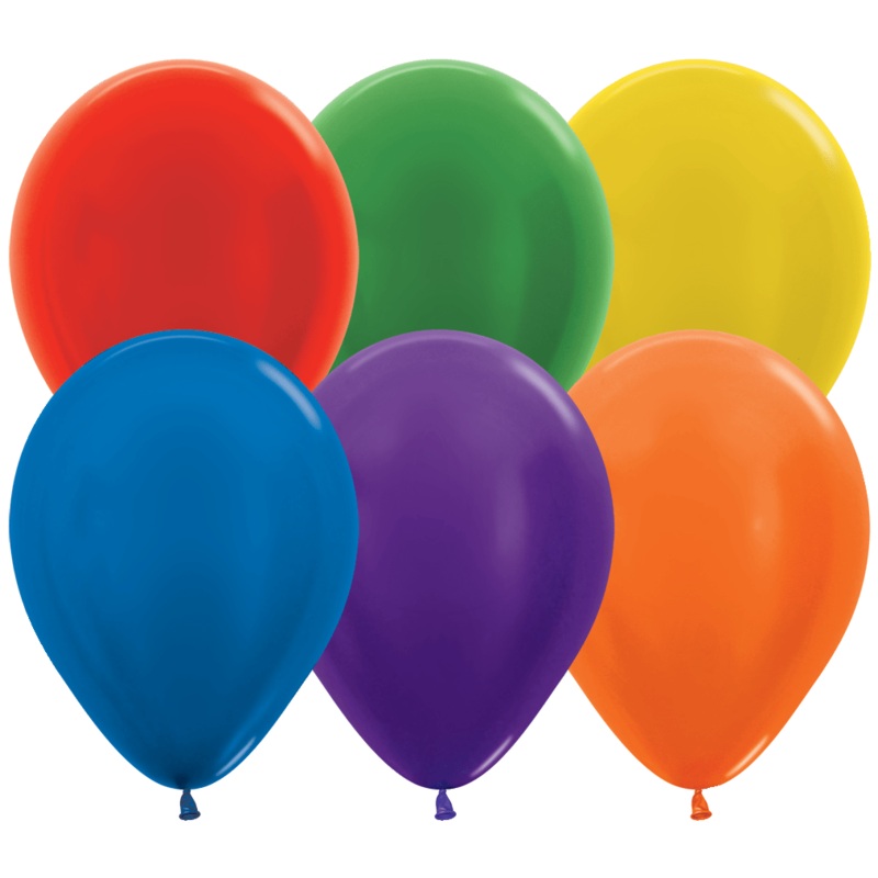 Metallic Assortment 5 Latex Balloons (100 count)