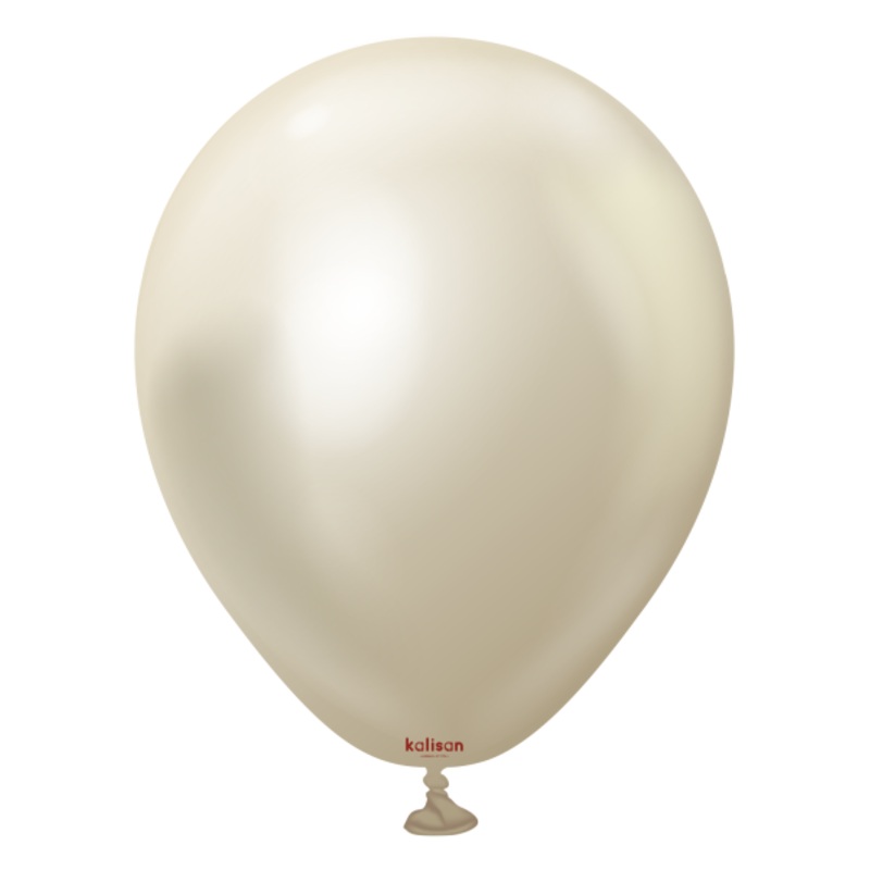 Mirror White Gold 18 Latex Balloons (25 count)