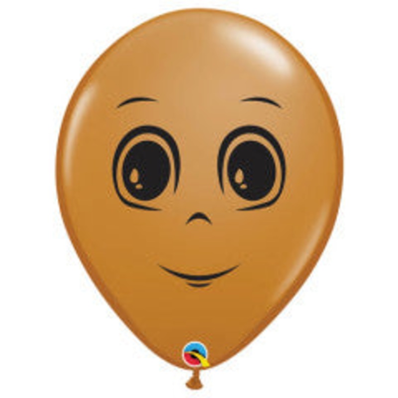 Mocha Brown Masculine Face 16 Latex Balloons (50 count)