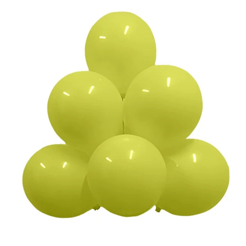 Pastel Lemon Green 5 Latex Balloons (100 count)