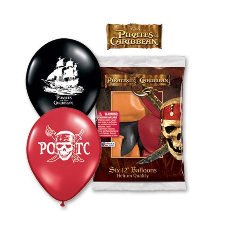 Pirates Of The Caribbean 12 Latex Balloons (6 count)