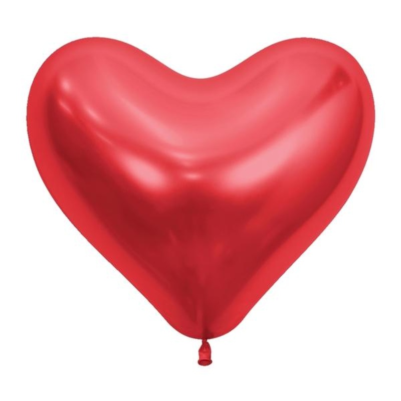 Reflex Crystal Red Heart 14 Latex Balloons (50 count)