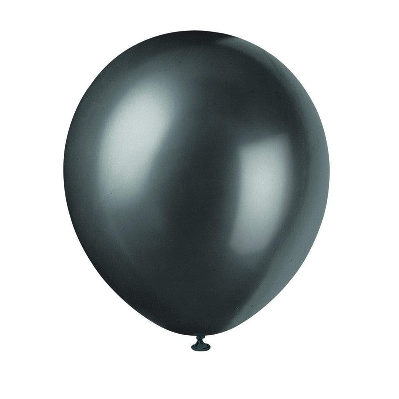 Shadow Black Pearlized 12 Latex Balloons (8)